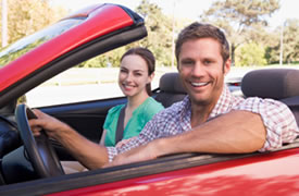 Couple with car insurance in Connecticut