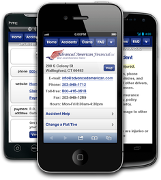 Mobile insurance website for Advanced American Financial at m.advancedamerican.com