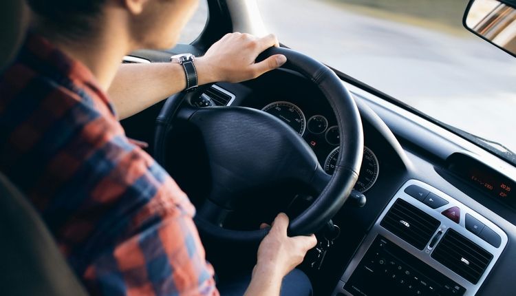 Teen driver in a car